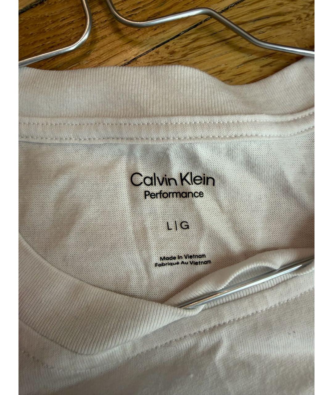 CALVIN KLEIN Белая хлопковая футболка, фото 3