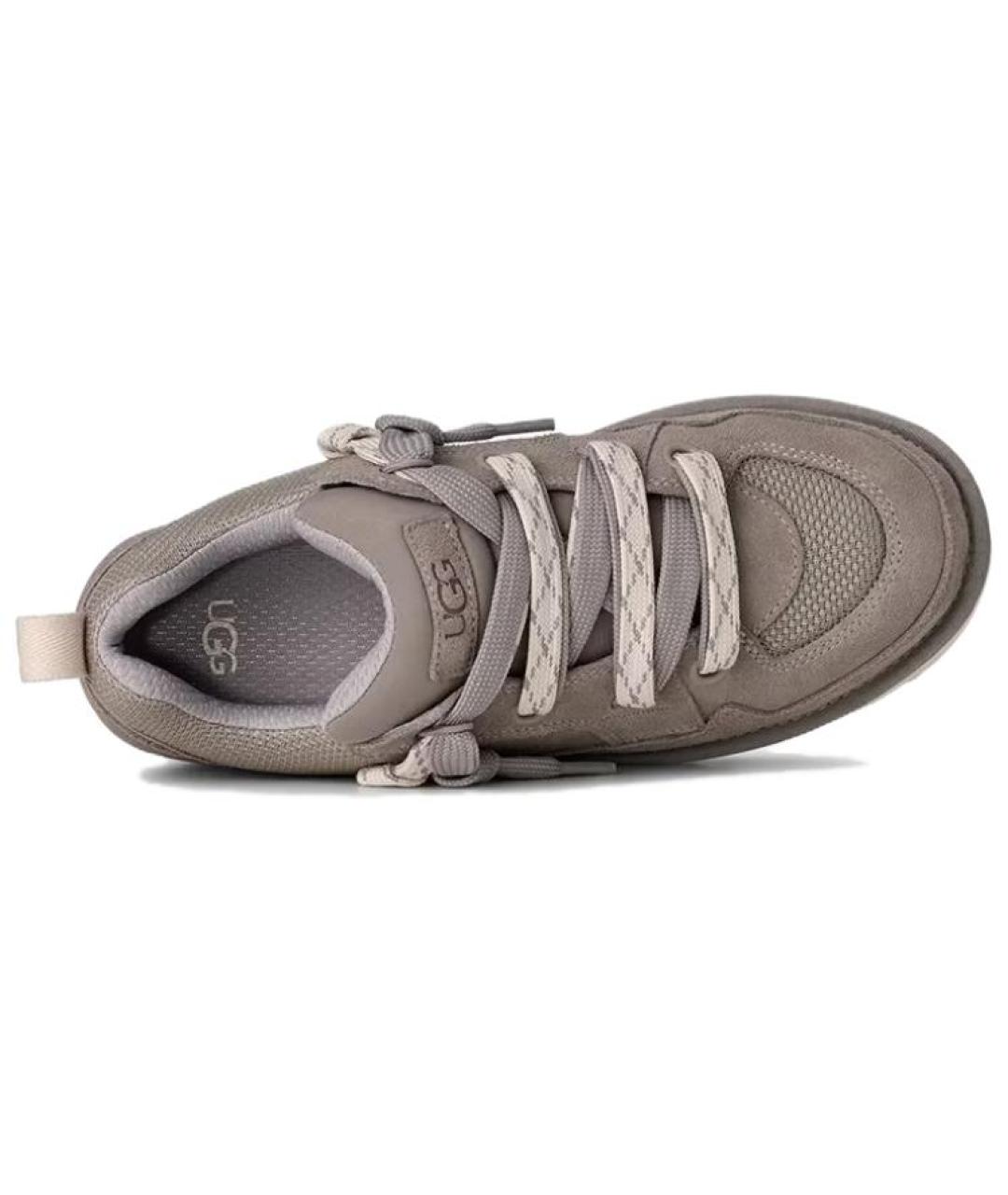 UGG AUSTRALIA Серые нубуковые низкие кроссовки / кеды, фото 3