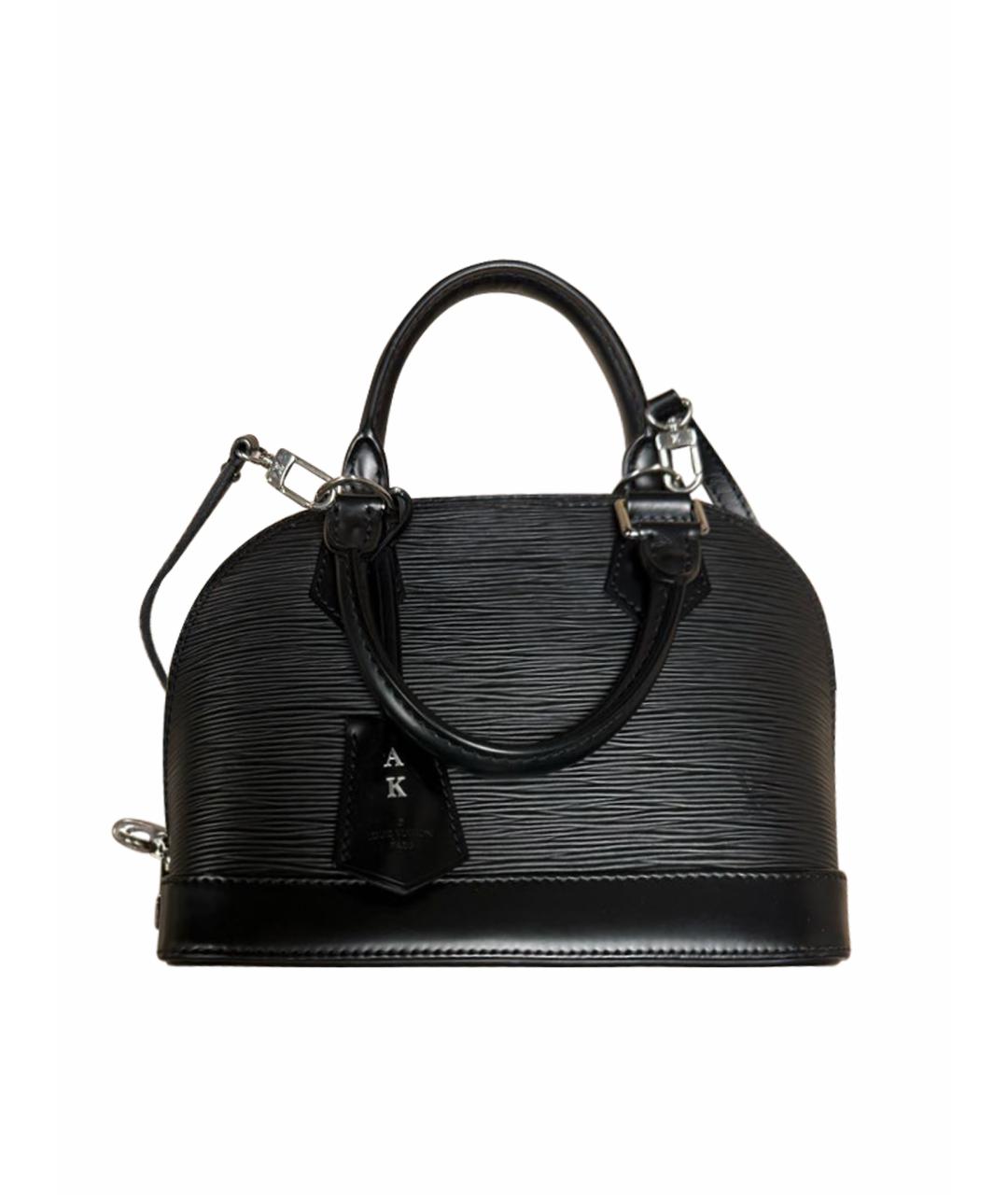 LOUIS VUITTON Черная кожаная сумка с короткими ручками, фото 1