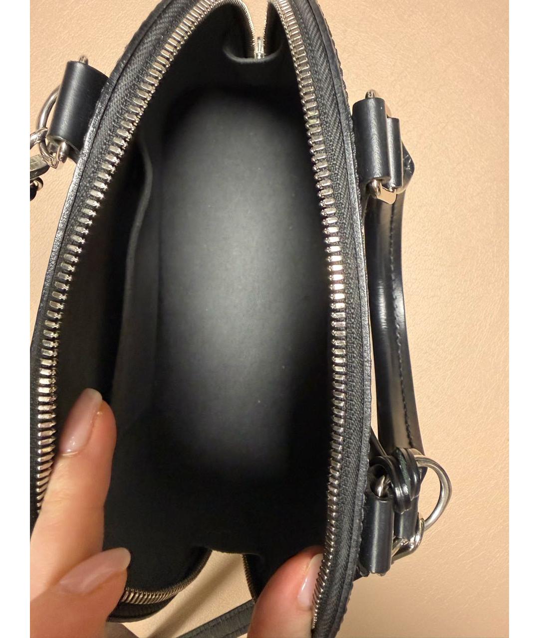 LOUIS VUITTON Черная кожаная сумка с короткими ручками, фото 4