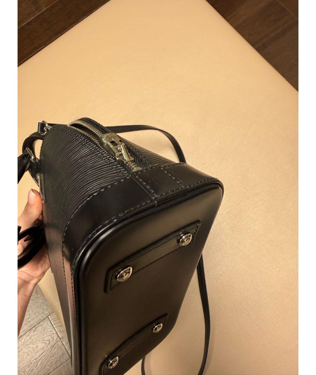 LOUIS VUITTON Черная кожаная сумка с короткими ручками, фото 2