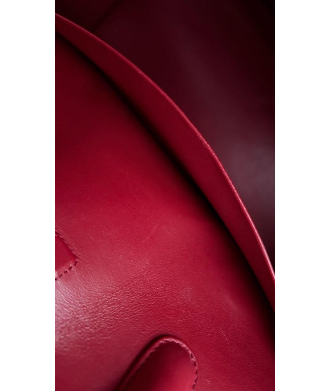 CHRISTIAN DIOR Бордовая кожаная сумка тоут, фото 8