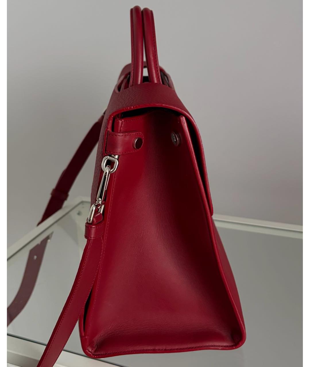 CHRISTIAN DIOR Бордовая кожаная сумка тоут, фото 2