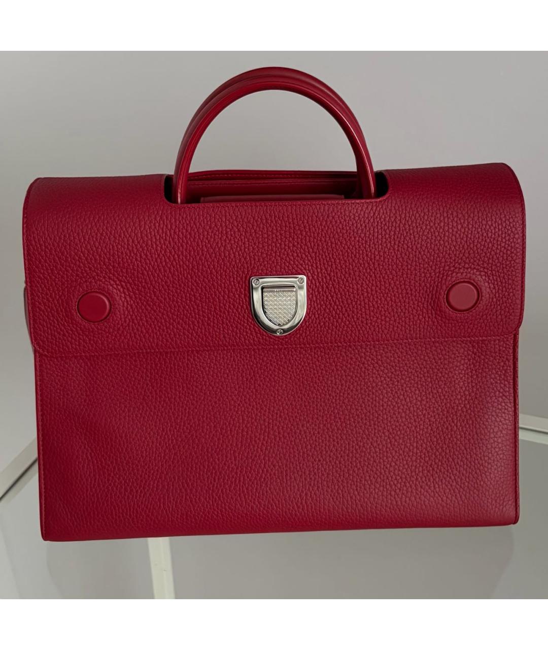 CHRISTIAN DIOR Бордовая кожаная сумка тоут, фото 9