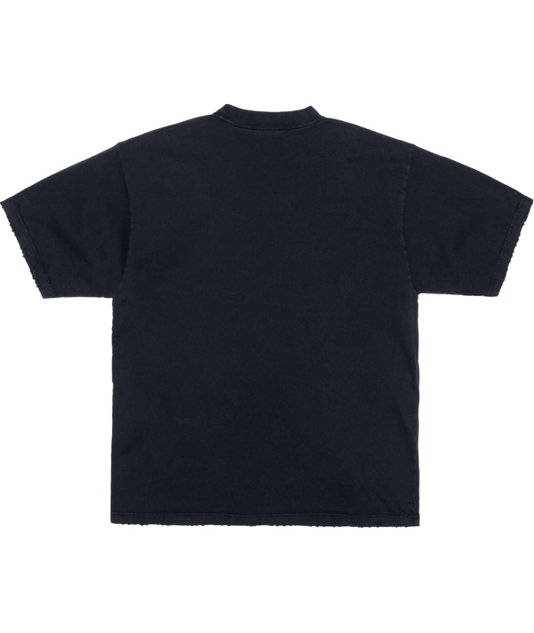 BALENCIAGA Черная хлопковая футболка, фото 2