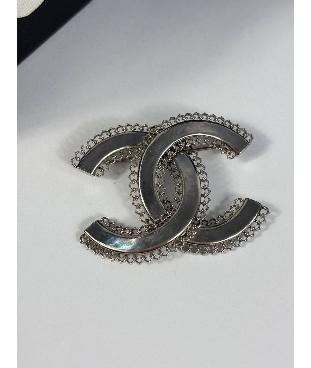 CHANEL Серебряная металлическая булавка / брошь, фото 7