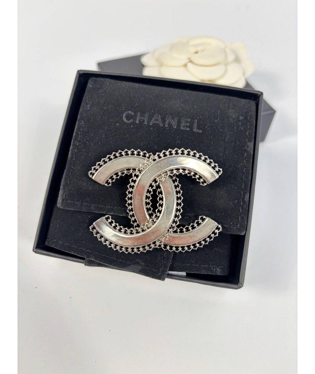 CHANEL Серебряная металлическая булавка / брошь, фото 2