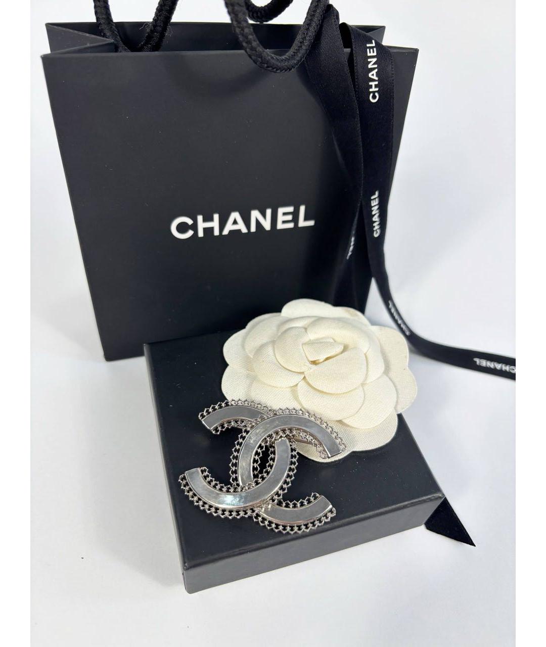 CHANEL Серебряная металлическая булавка / брошь, фото 6