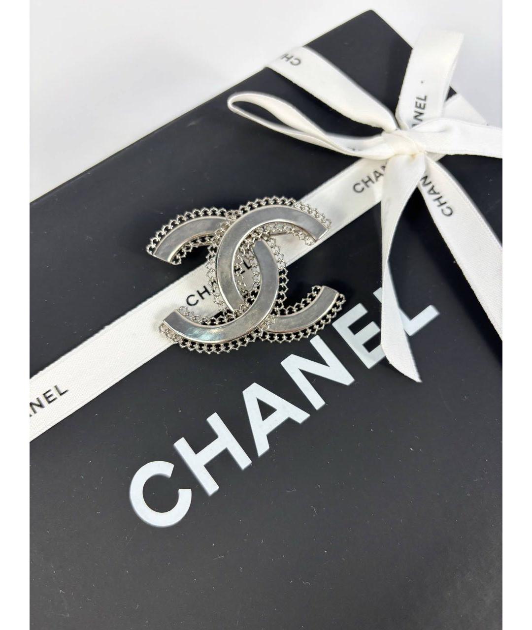 CHANEL Серебряная металлическая булавка / брошь, фото 4