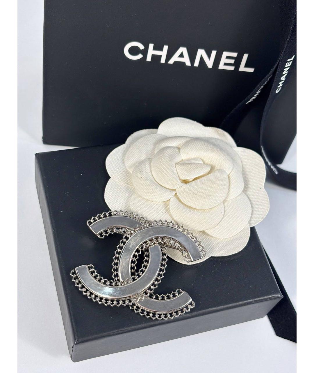 CHANEL Серебряная металлическая булавка / брошь, фото 5