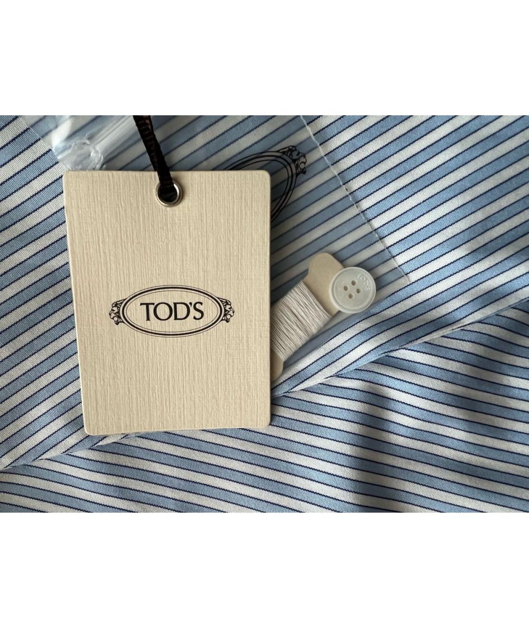 TOD'S Голубая хлопковая рубашка, фото 4