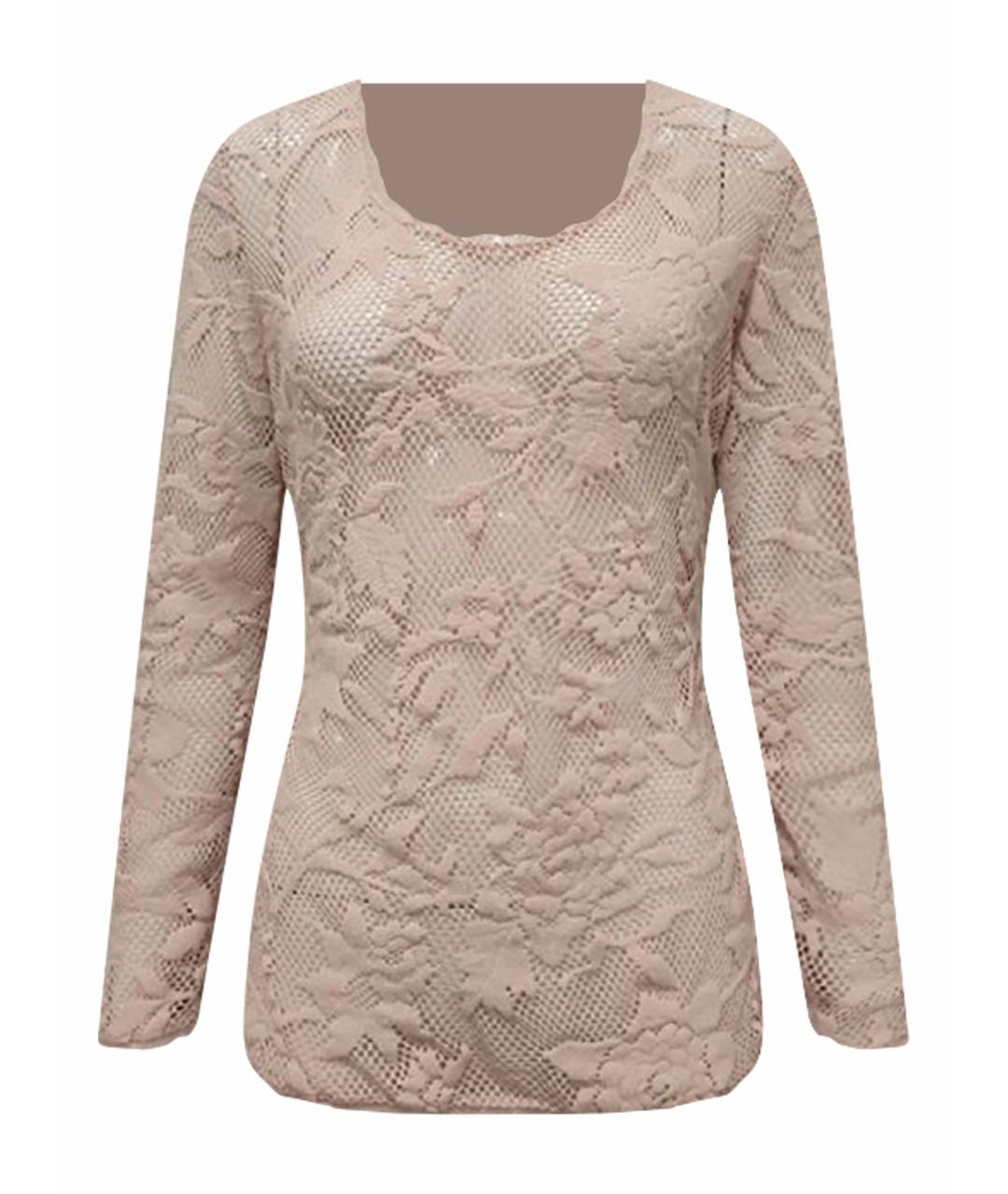 WOLFORD Розовый кружевной джемпер / свитер, фото 1