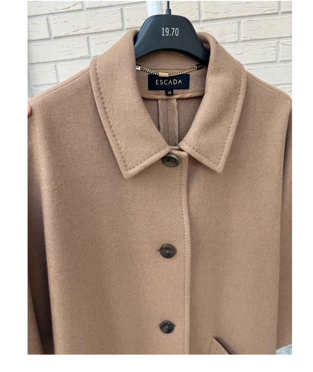 ESCADA Бежевое шерстяное пальто, фото 4