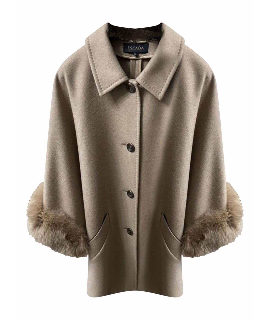 ESCADA Бежевое шерстяное пальто, фото 1
