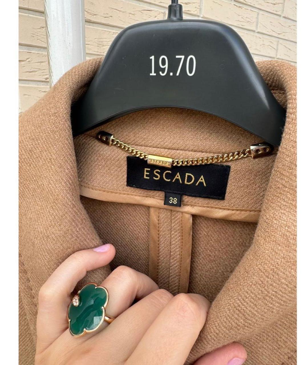 ESCADA Бежевое шерстяное пальто, фото 6