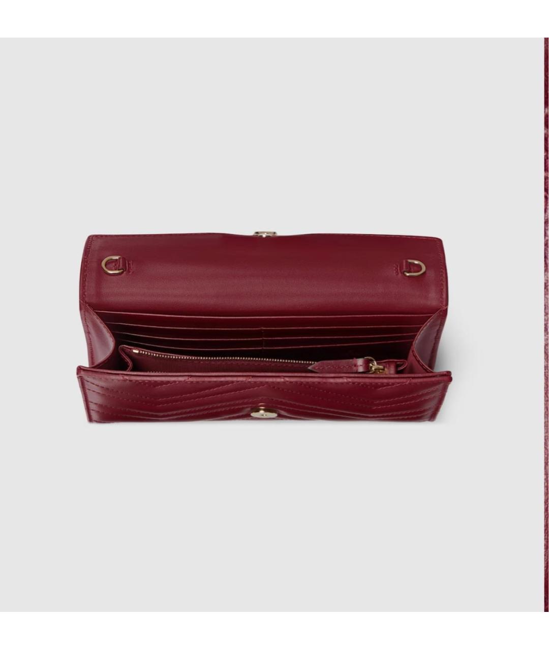 GUCCI Бордовый кожаный кошелек, фото 7