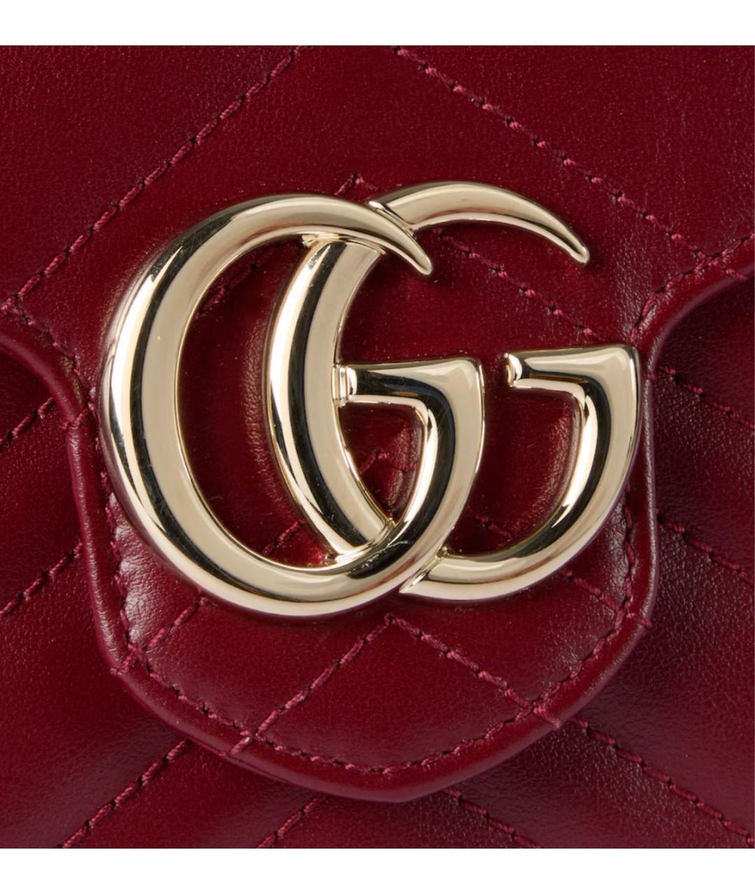 GUCCI Бордовый кожаный кошелек, фото 4