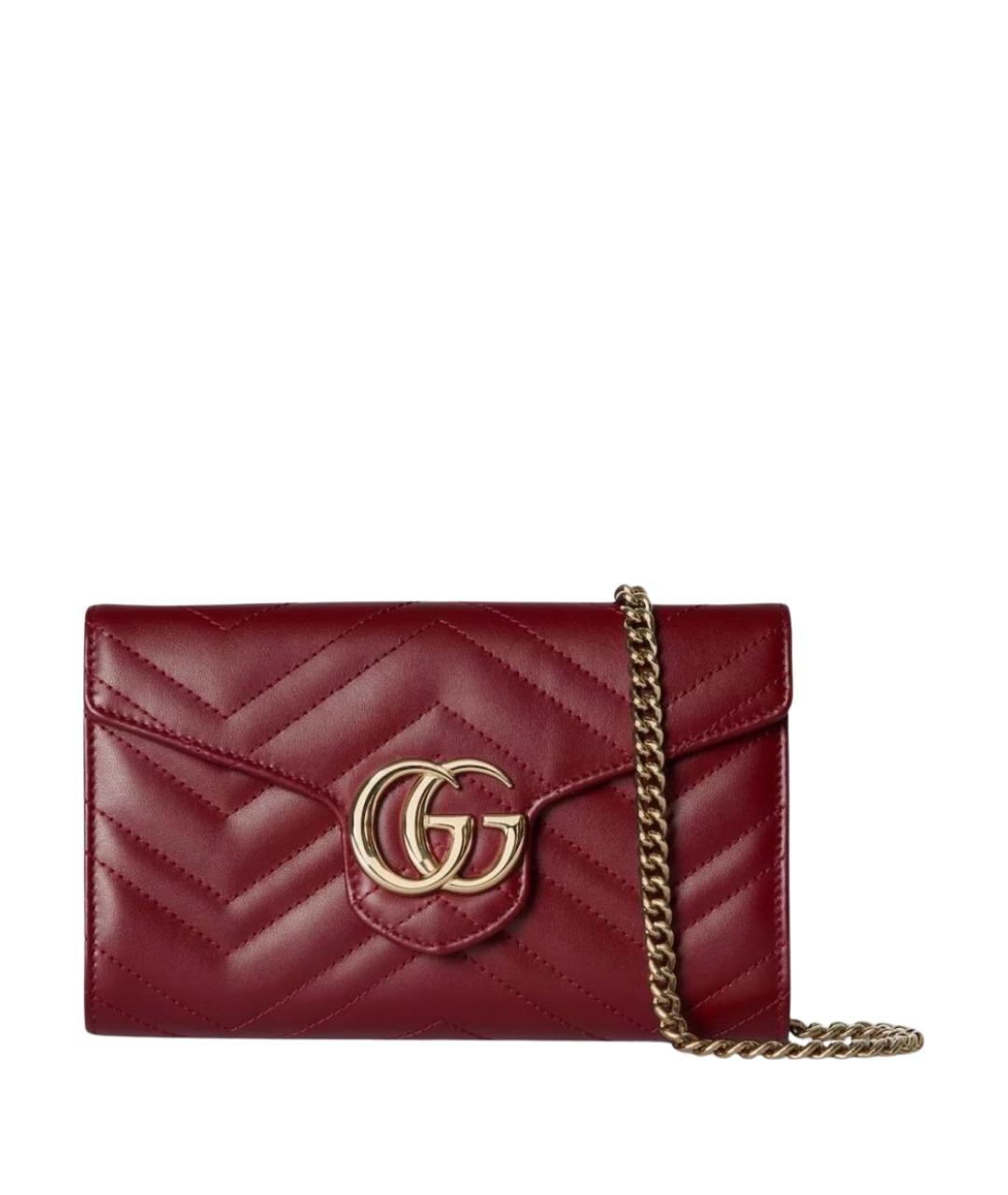 GUCCI Бордовый кожаный кошелек, фото 1