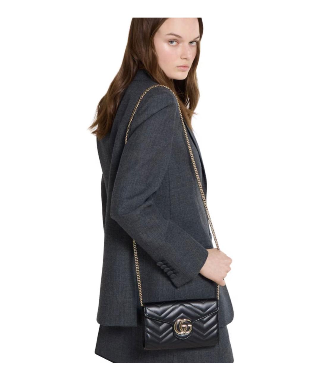 GUCCI Черный кожаный кошелек, фото 3