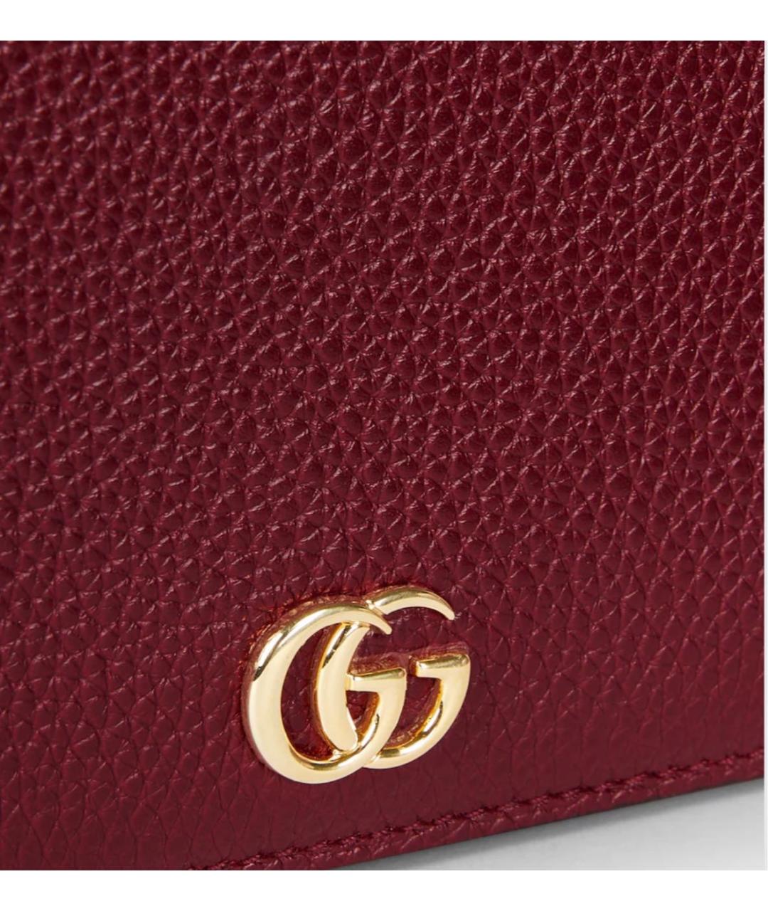 GUCCI Бордовый кожаный кошелек, фото 4