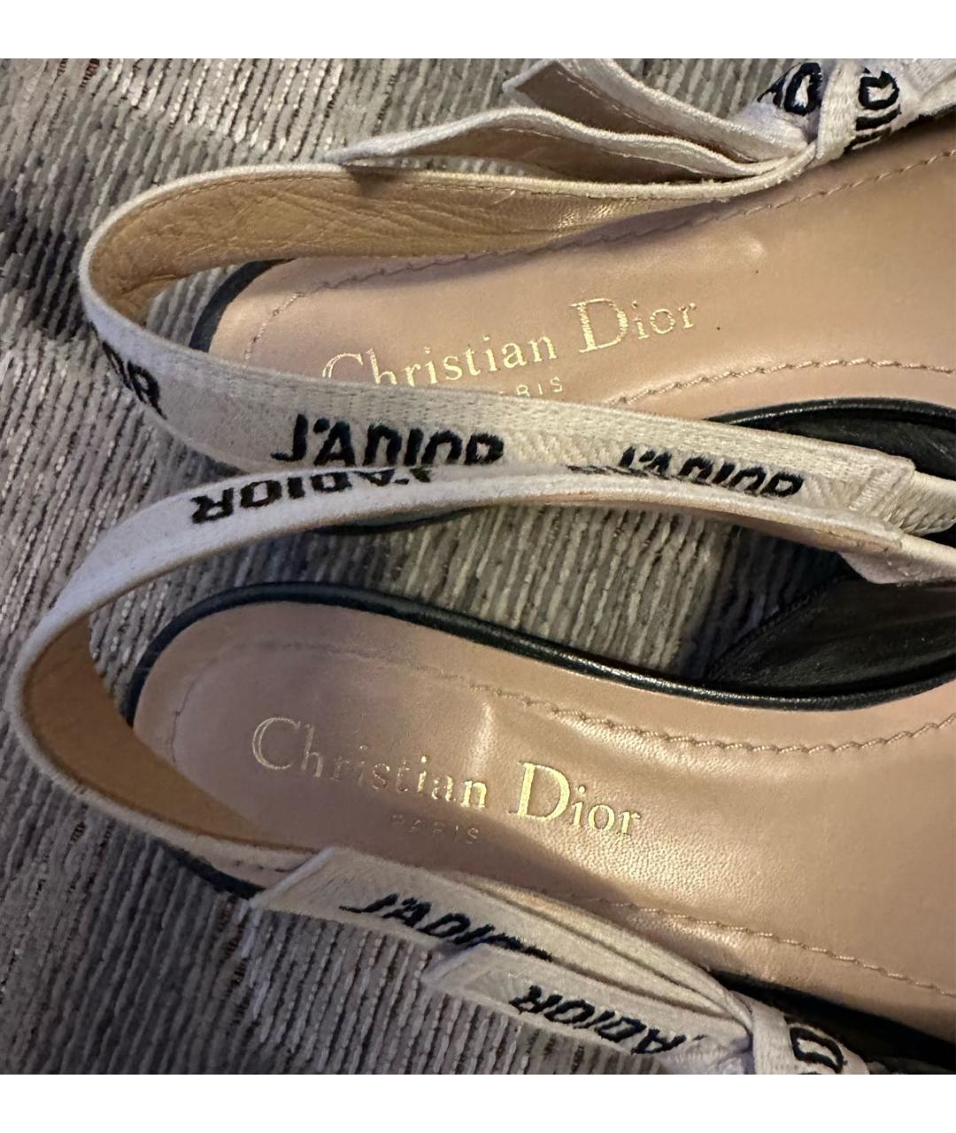 CHRISTIAN DIOR Черные текстильные балетки, фото 6