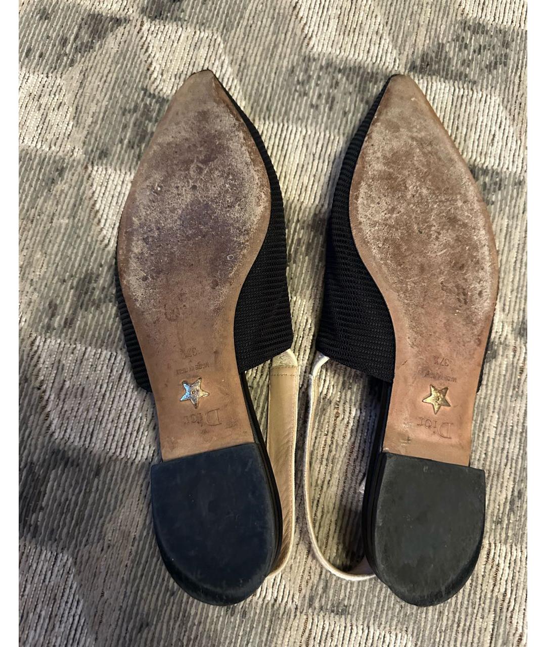 CHRISTIAN DIOR Черные текстильные балетки, фото 7