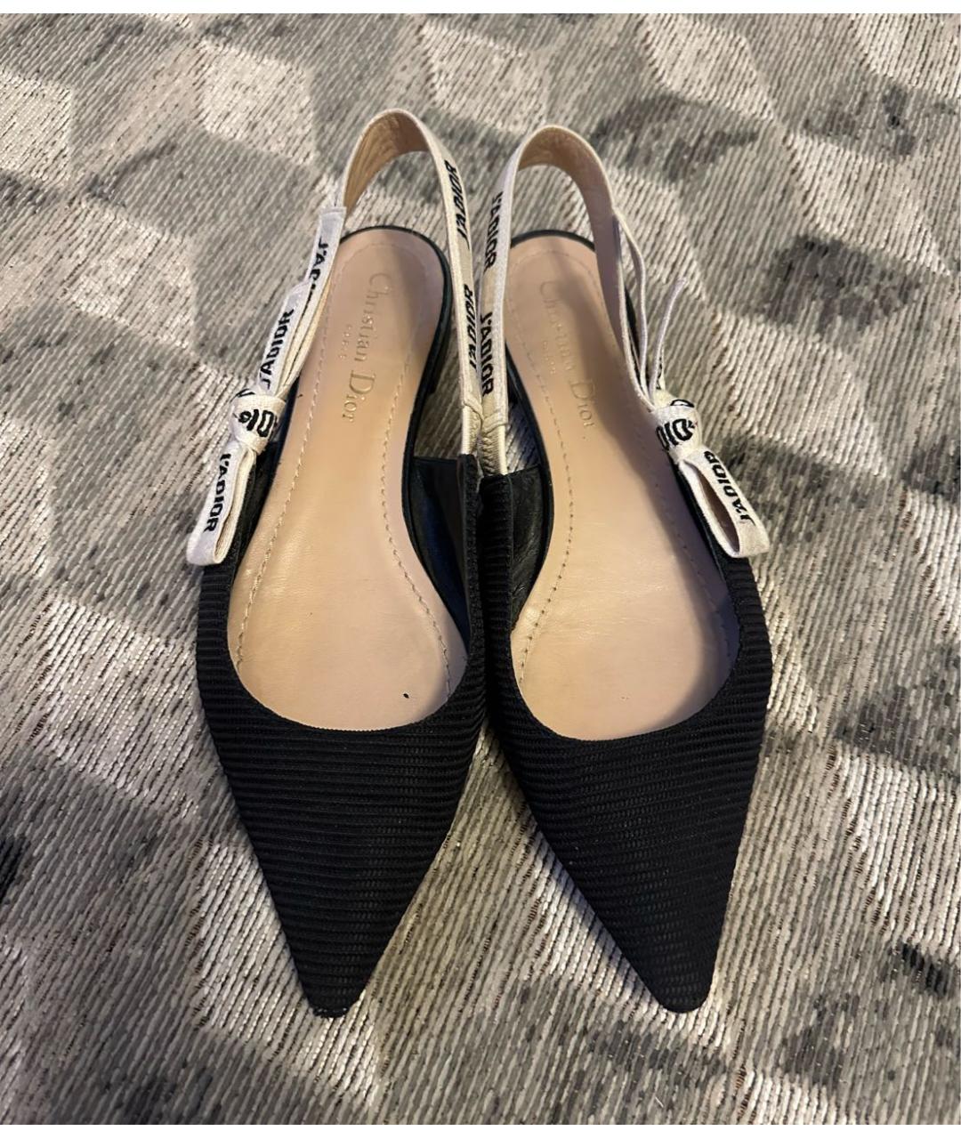 CHRISTIAN DIOR Черные текстильные балетки, фото 2