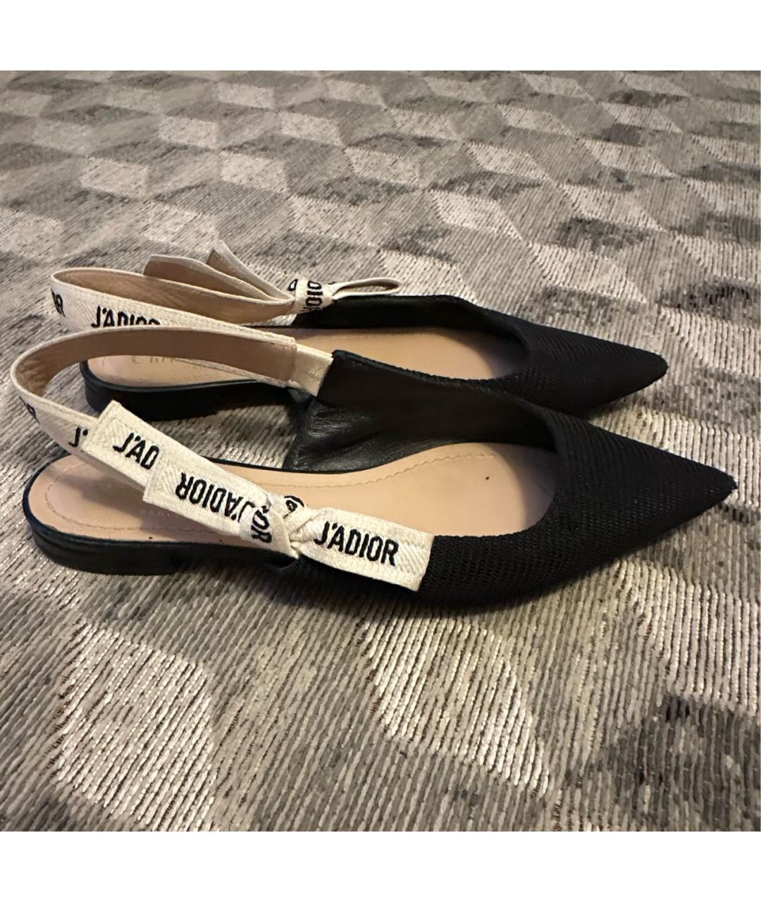 CHRISTIAN DIOR Черные текстильные балетки, фото 9