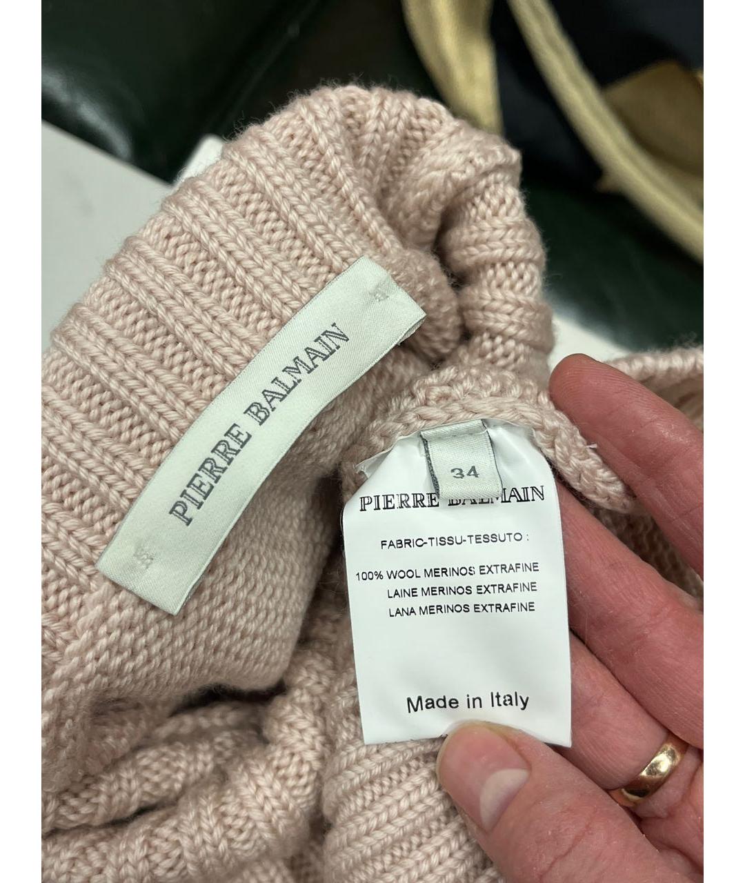 PIERRE BALMAIN Розовый шерстяной джемпер / свитер, фото 4