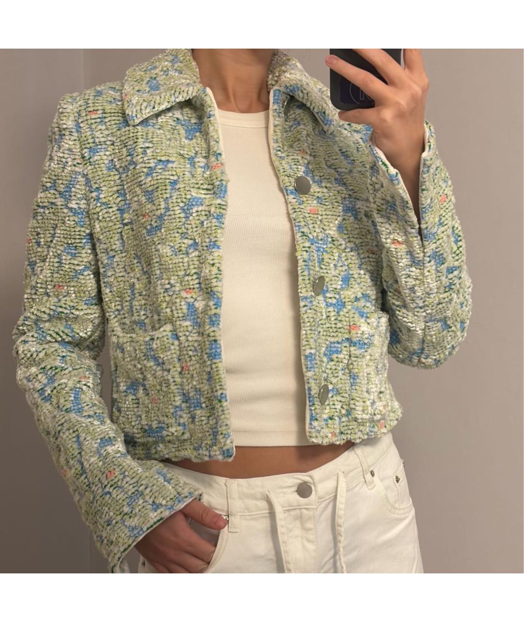 BOTTEGA VENETA Зеленый вискозный жакет/пиджак, фото 8