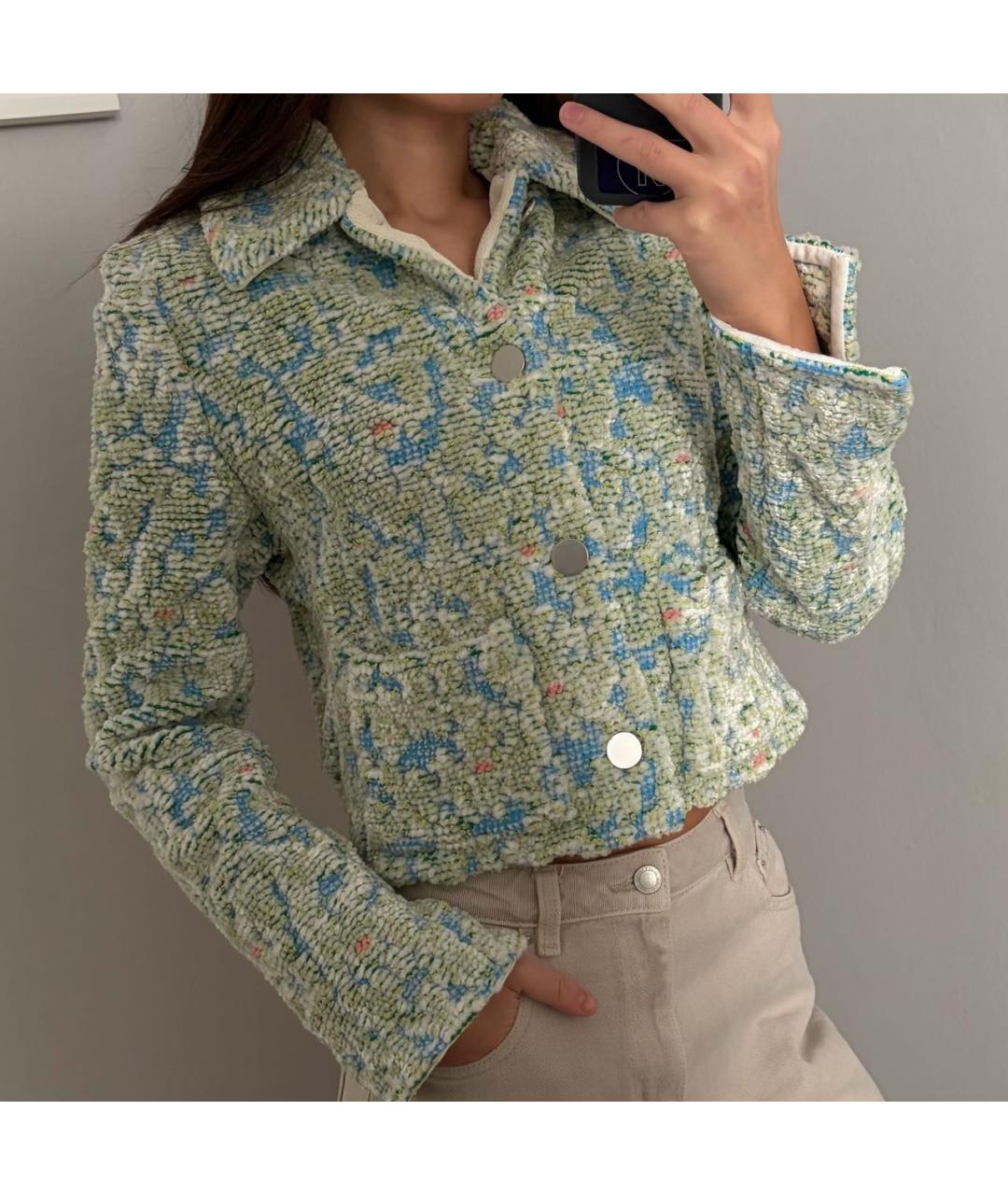 BOTTEGA VENETA Зеленый вискозный жакет/пиджак, фото 2