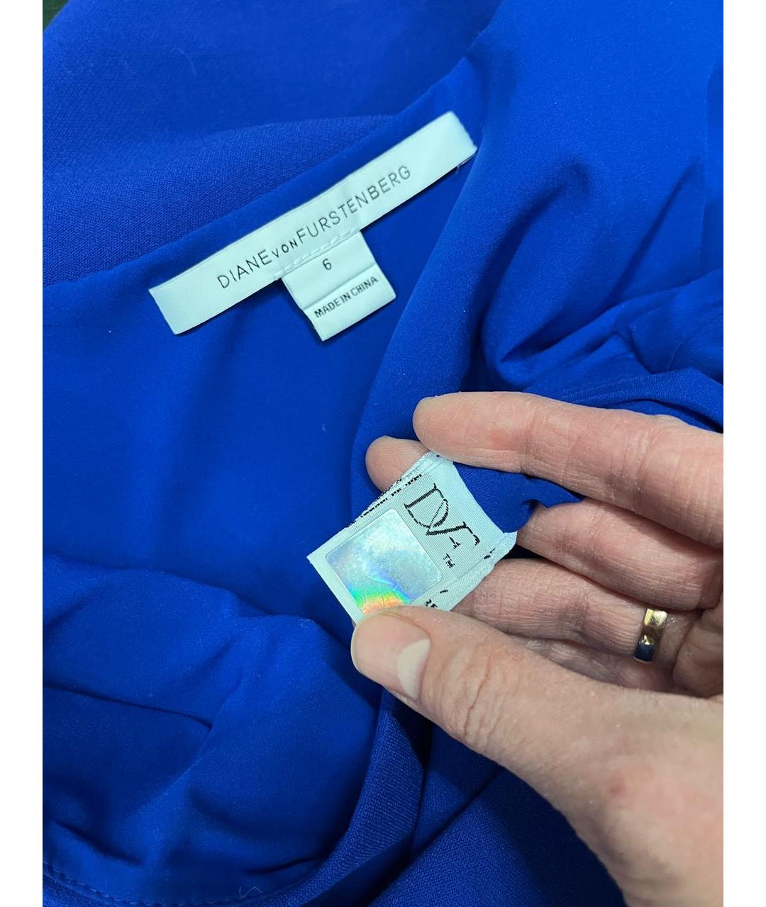 DIANE VON FURSTENBERG Синее вискозное повседневное платье, фото 4