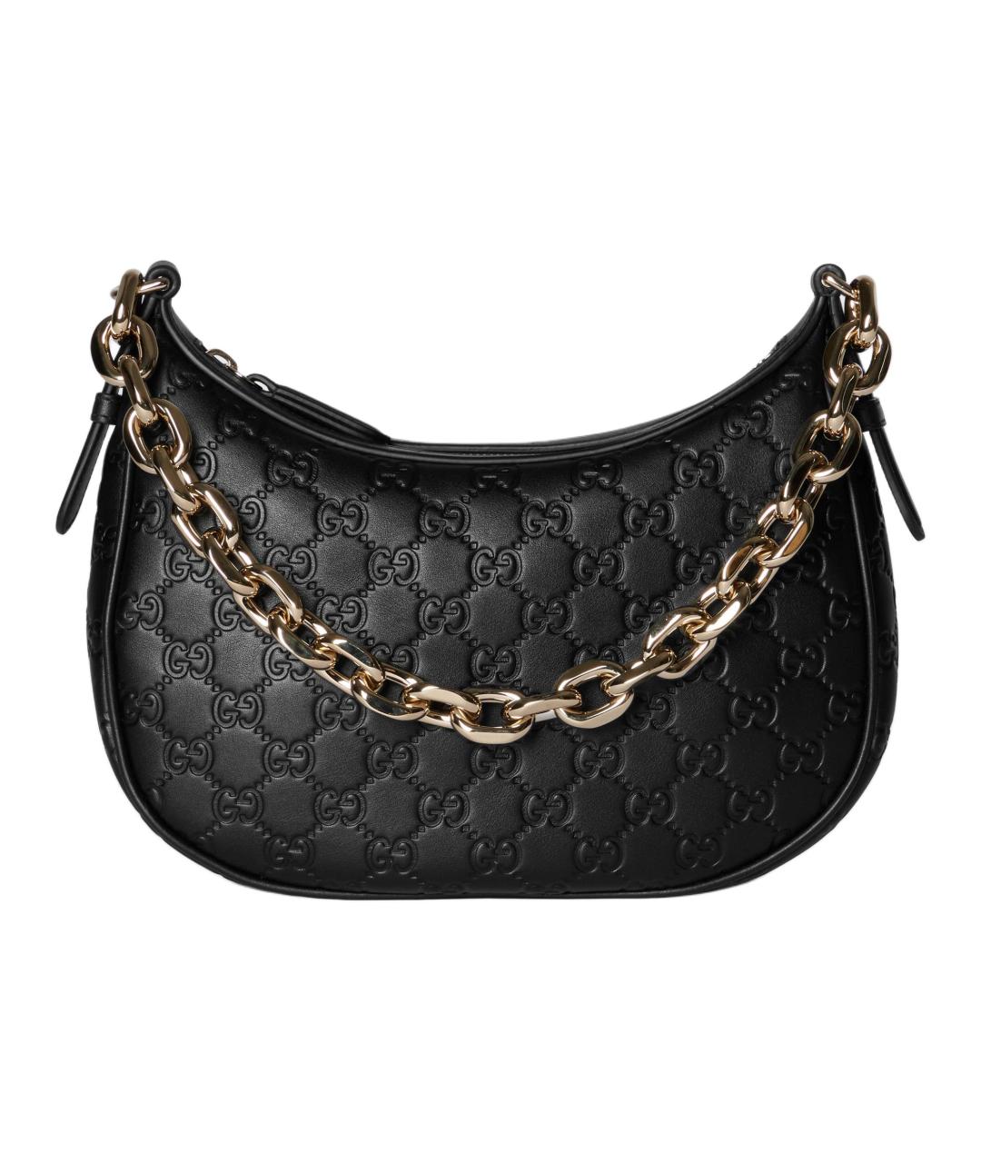 GUCCI Черная кожаная сумка через плечо, фото 2