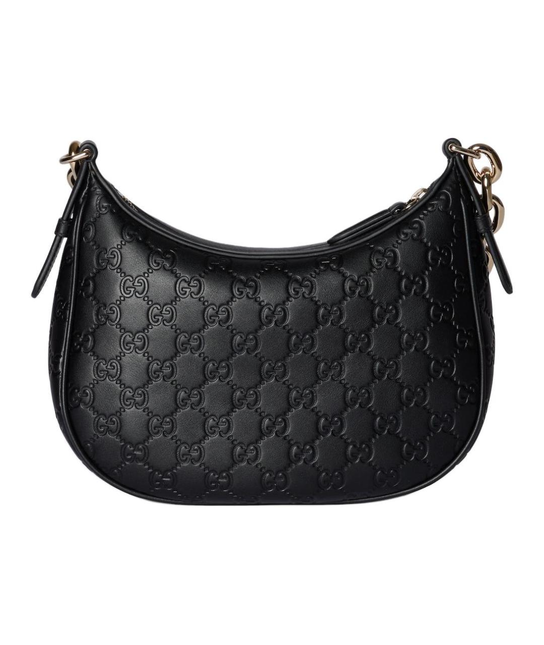 GUCCI Черная кожаная сумка через плечо, фото 3