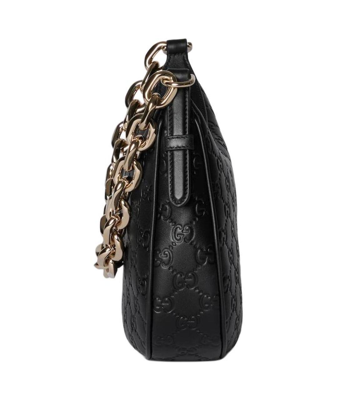 GUCCI Черная кожаная сумка через плечо, фото 5