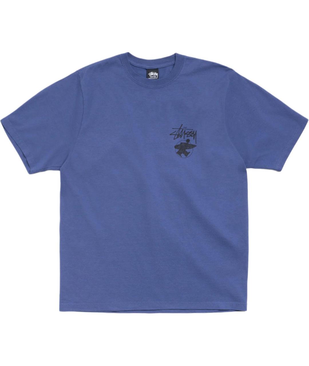 STUSSY Синяя хлопковая футболка, фото 2