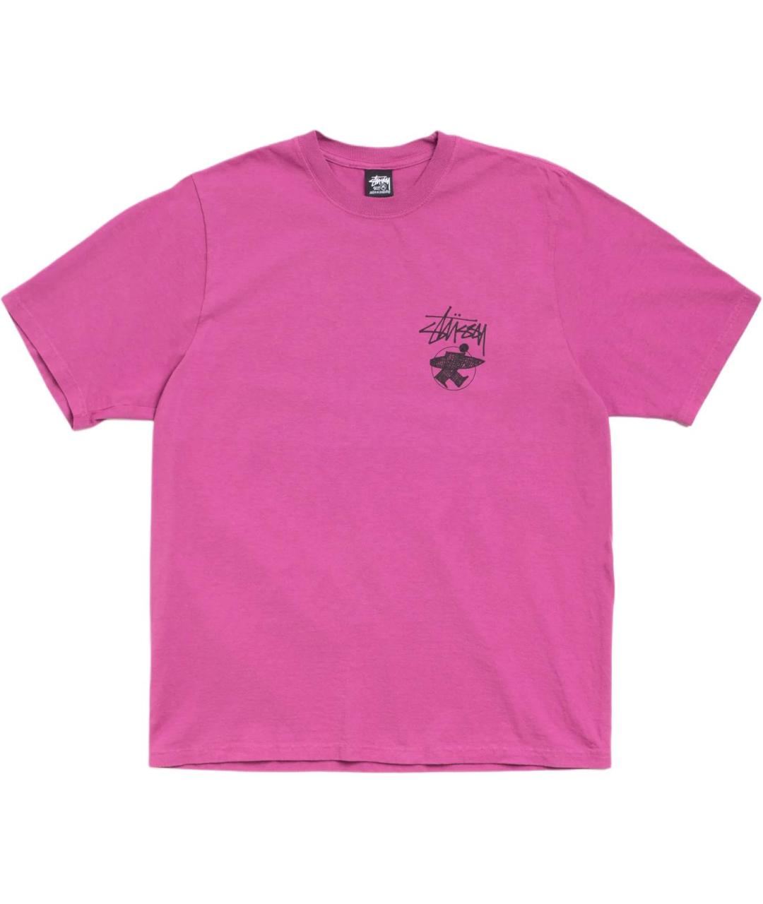 STUSSY Розовая хлопковая футболка, фото 2