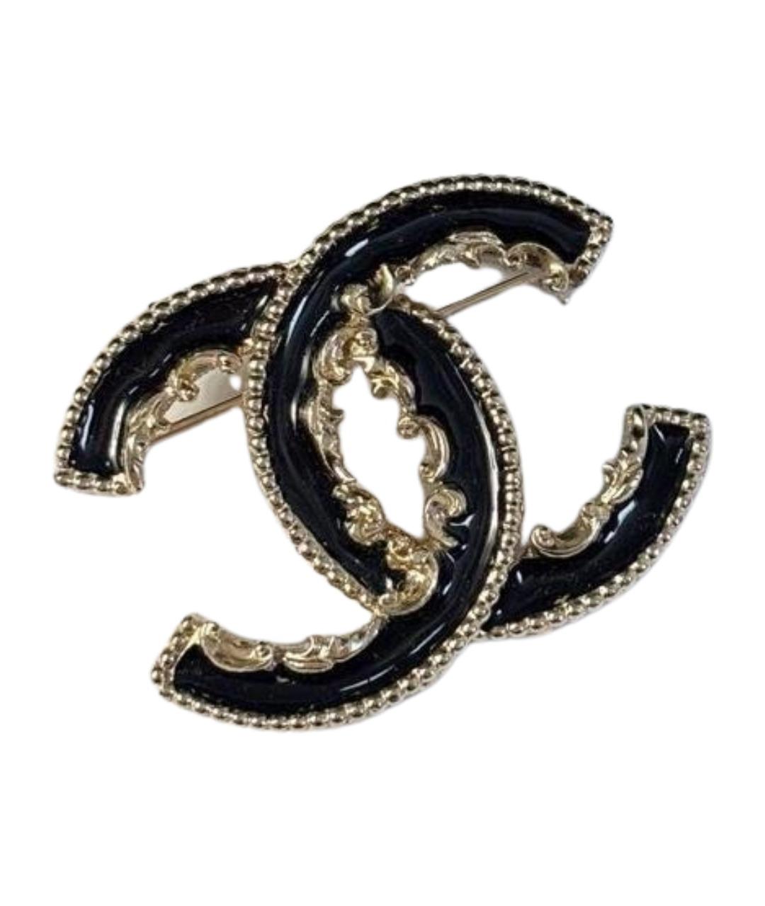 CHANEL Черная металлическая булавка / брошь, фото 1