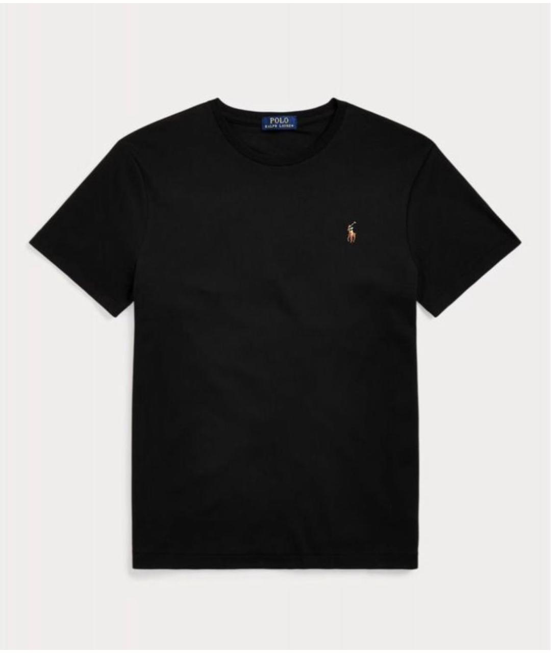 POLO RALPH LAUREN Черная хлопко-эластановая футболка, фото 5