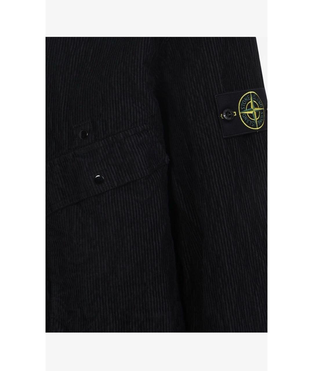 STONE ISLAND Черная хлопковая кэжуал рубашка, фото 3