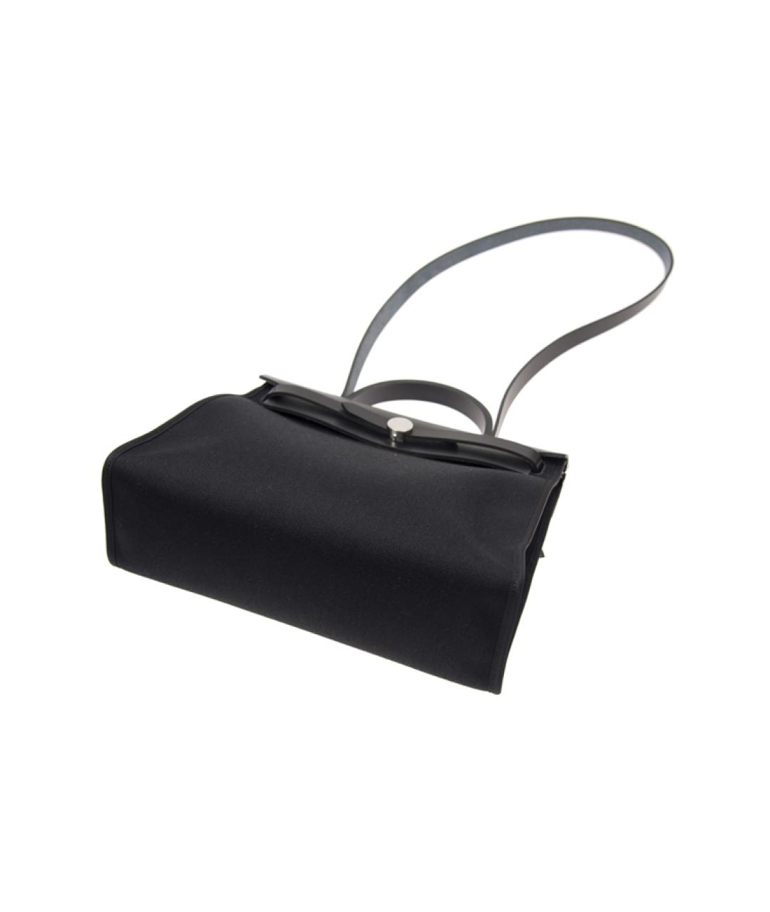 HERMES Черная кожаная сумка с короткими ручками, фото 4