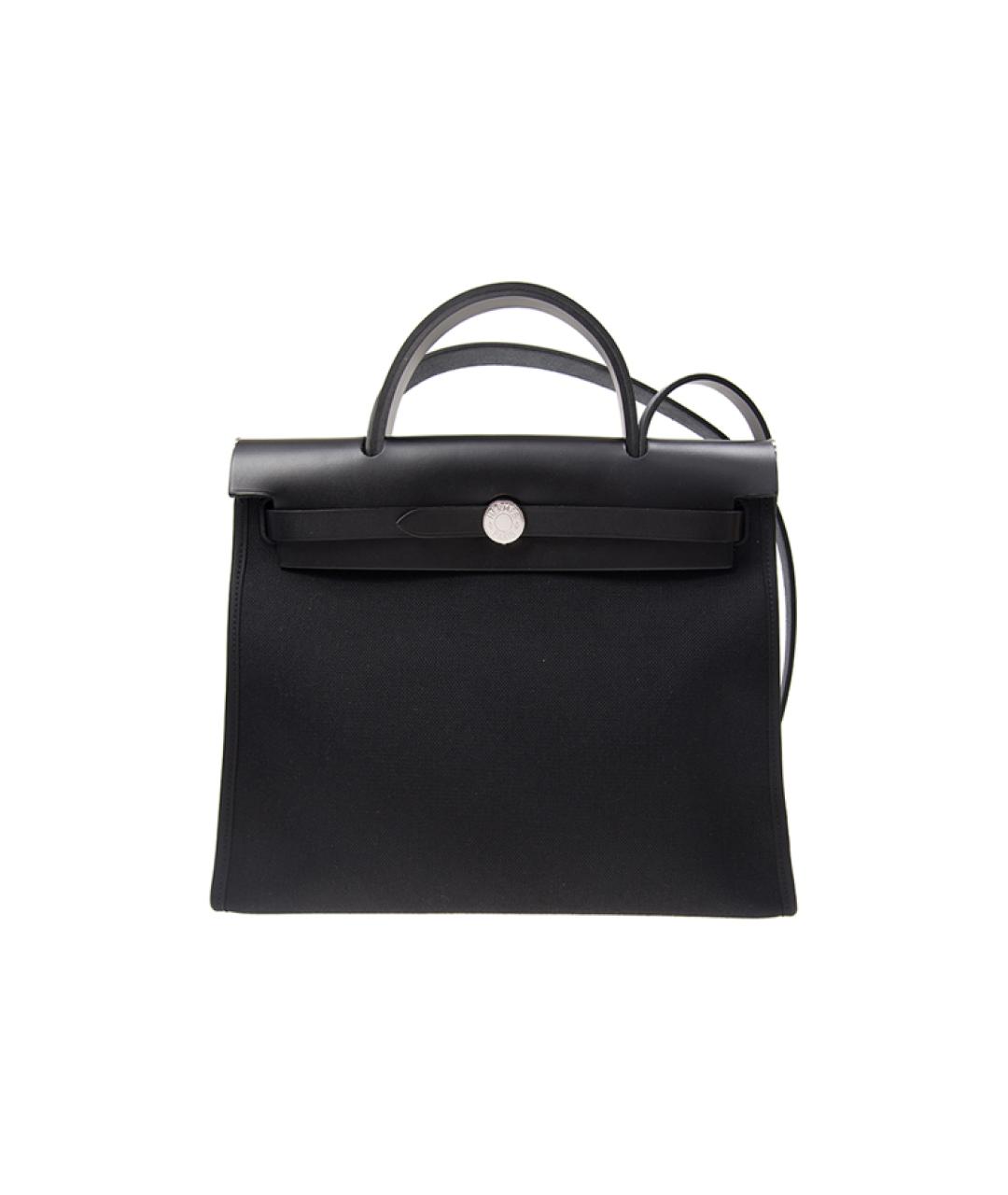 HERMES Черная кожаная сумка с короткими ручками, фото 6