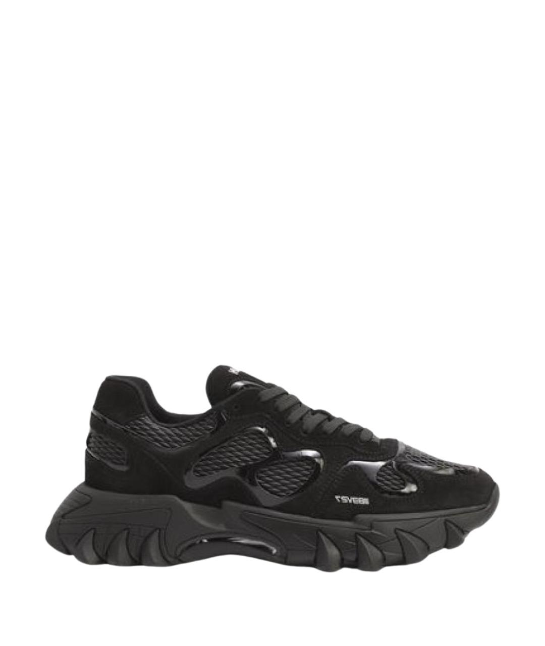 BALMAIN Черные кожаные низкие кроссовки / кеды, фото 1