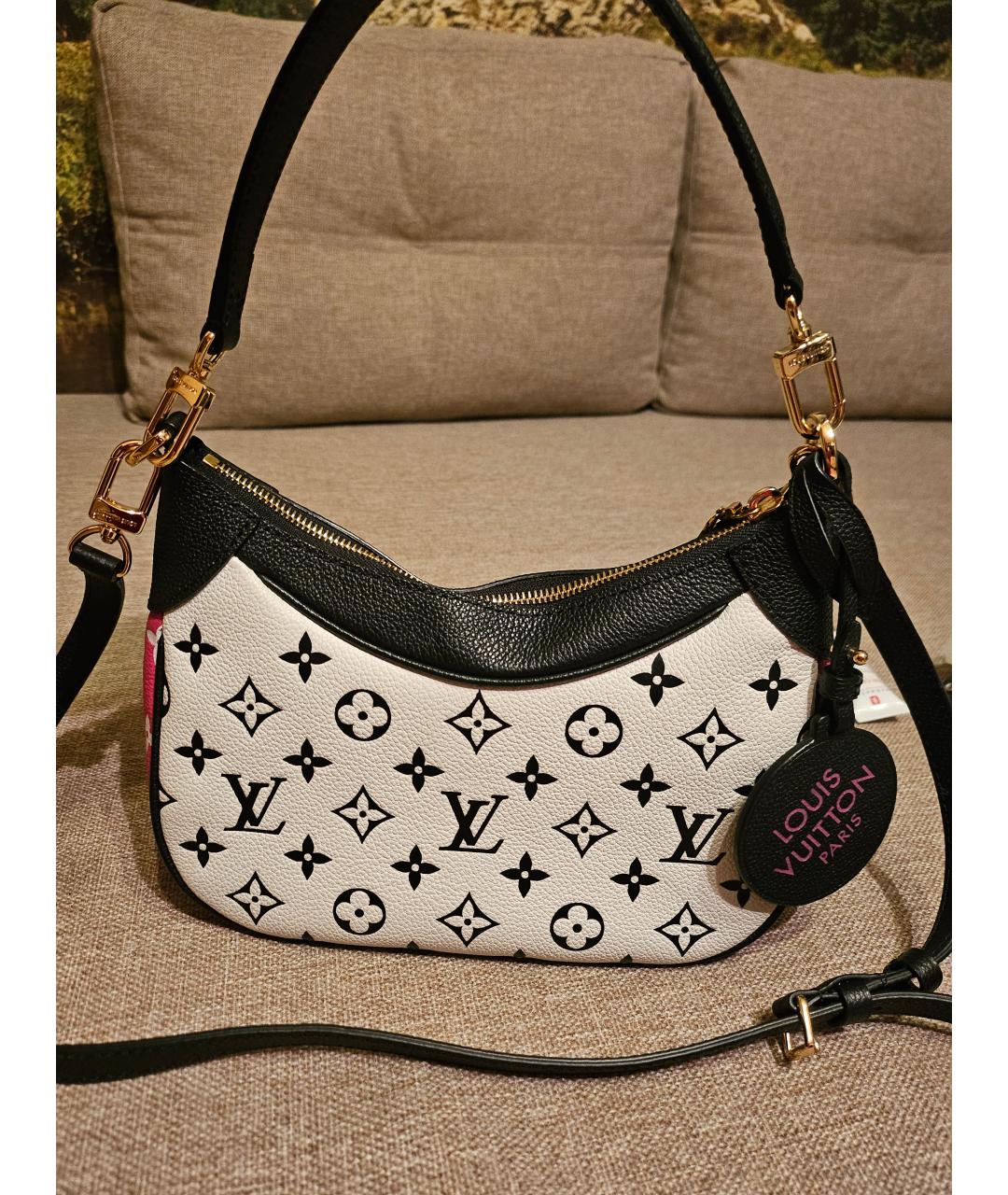 LOUIS VUITTON Белая кожаная сумка через плечо, фото 10