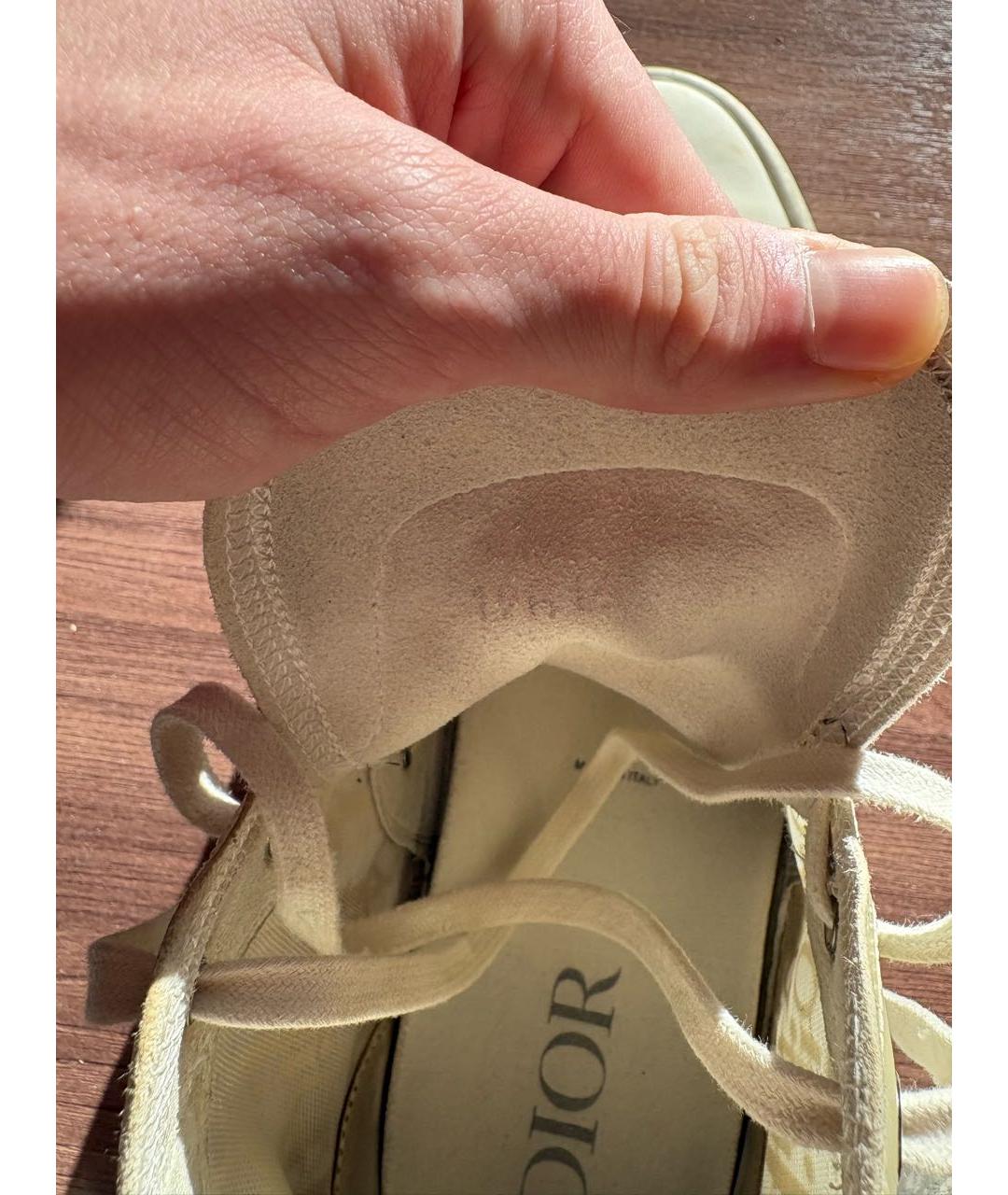 CHRISTIAN DIOR Бежевые высокие кроссовки / кеды, фото 5