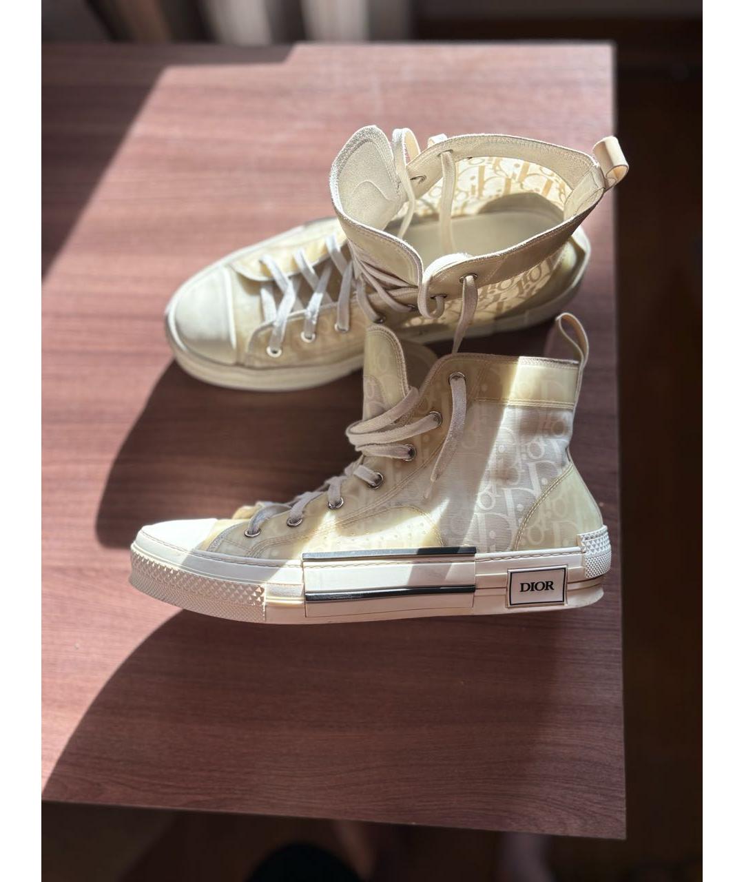 CHRISTIAN DIOR Бежевые высокие кроссовки / кеды, фото 8