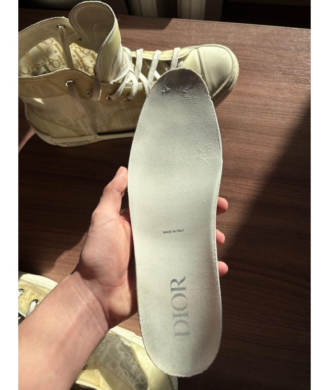 CHRISTIAN DIOR Бежевые высокие кроссовки / кеды, фото 4