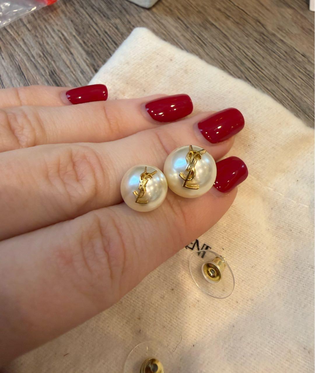 SAINT LAURENT Белые серьги, фото 2