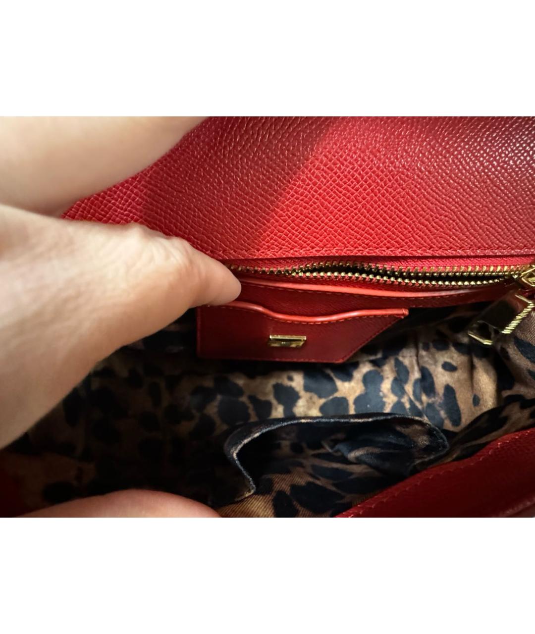 DOLCE&GABBANA Красная кожаная сумка через плечо, фото 5