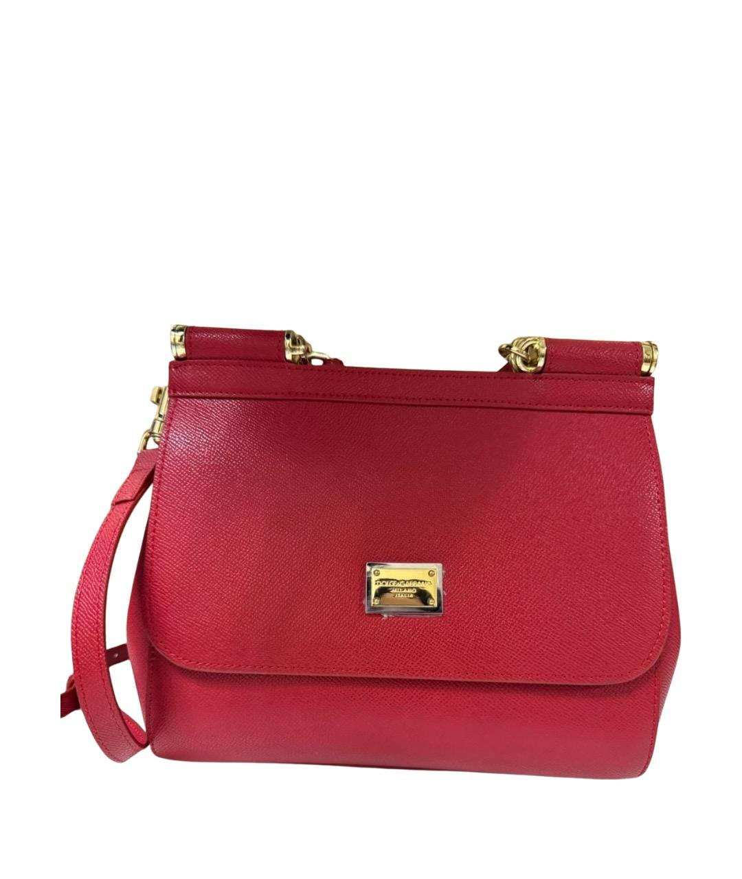 DOLCE&GABBANA Красная кожаная сумка через плечо, фото 1